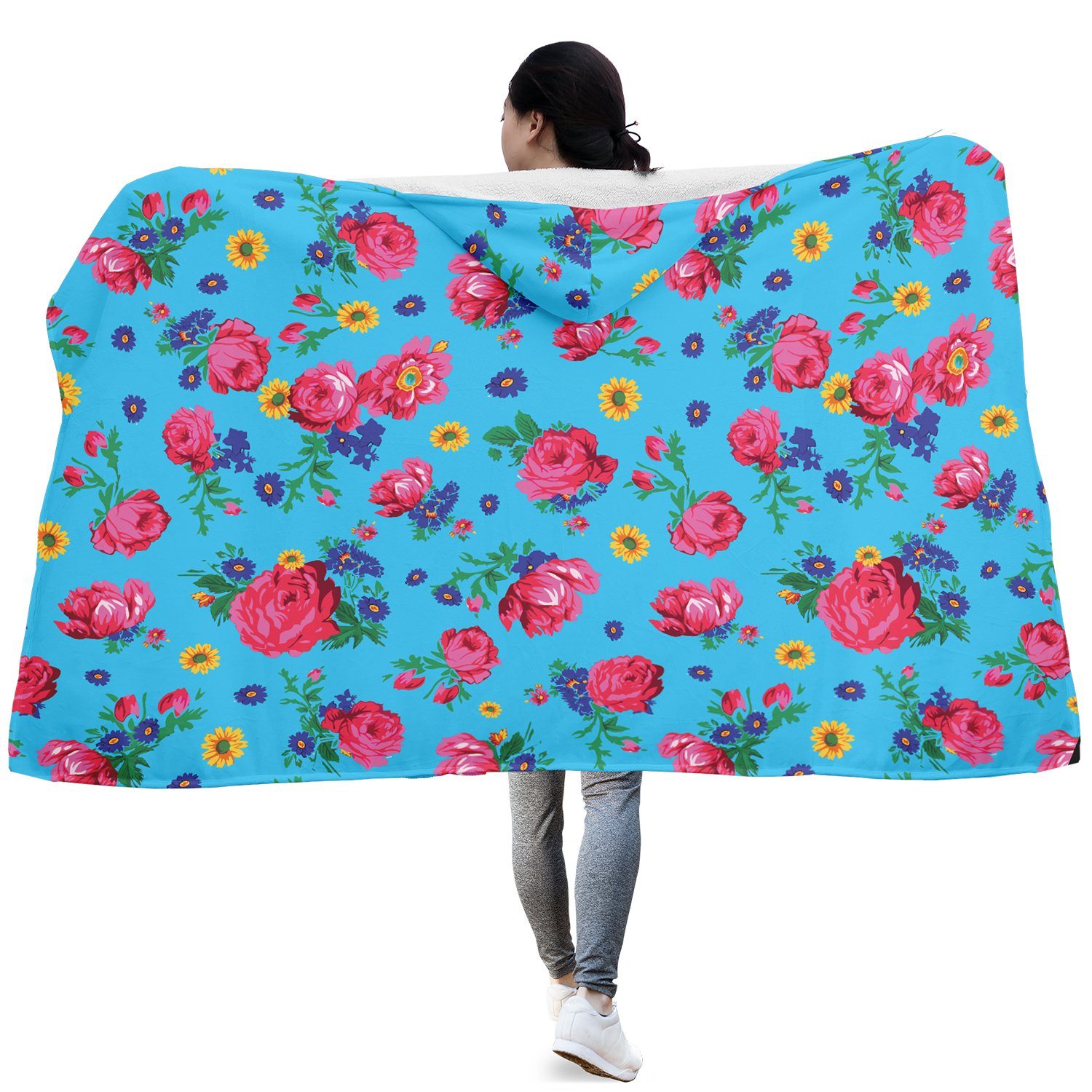 Kokum Ceremony Sky Hooded Blanket blanket 49 Dzine 