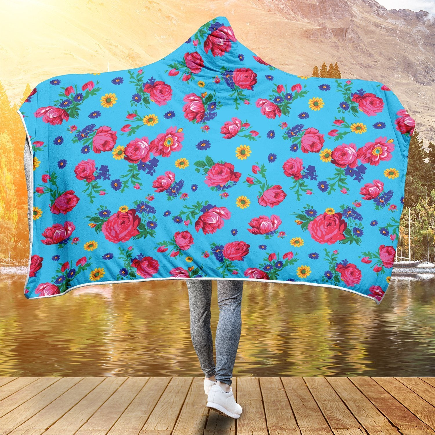 Kokum Ceremony Sky Hooded Blanket blanket 49 Dzine 