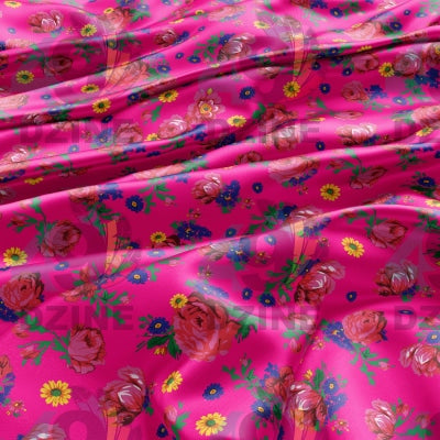 Kokum's Ceremony - Pink Satin Fabric 49DzineStore 