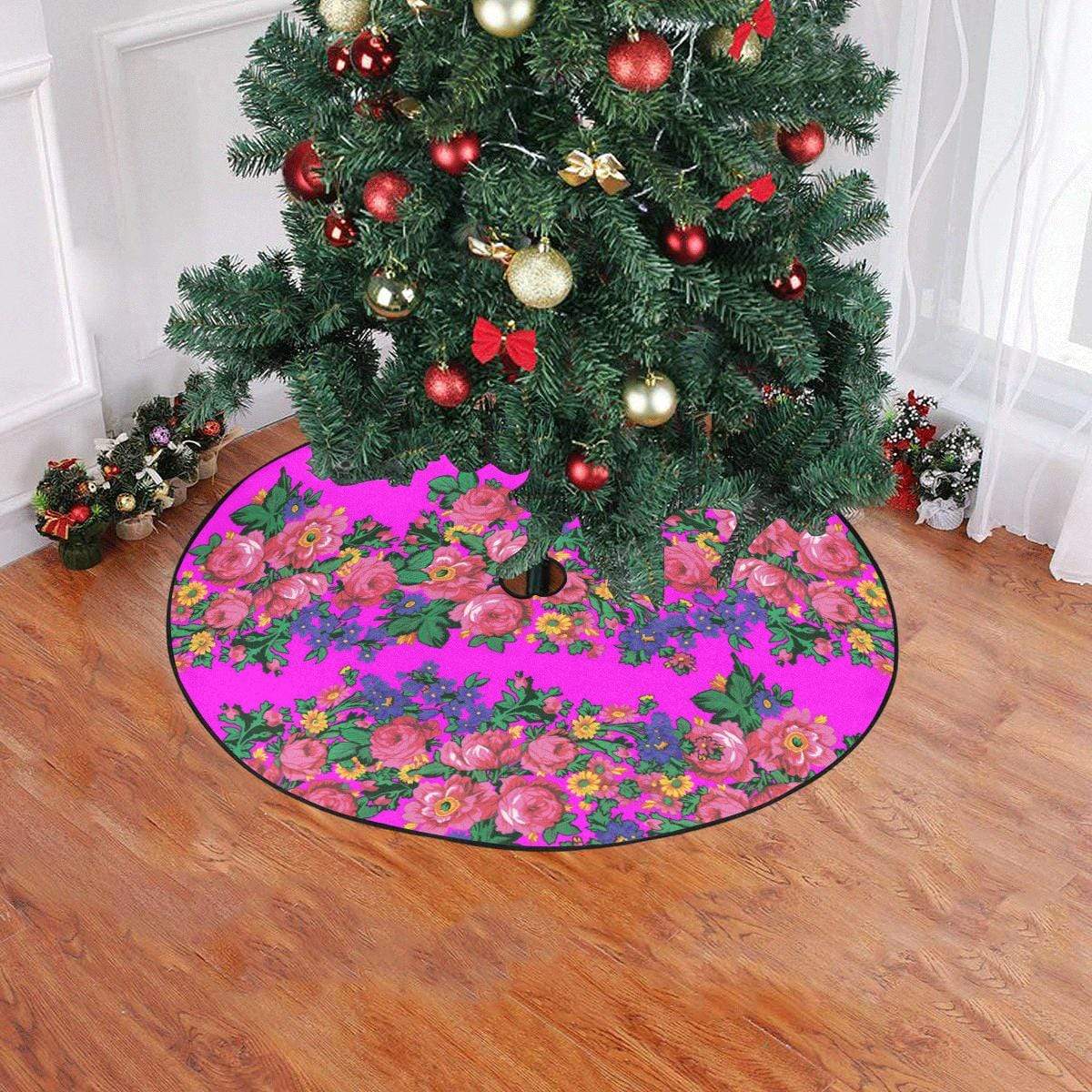 Kokum's Revenge Blush Christmas Tree Skirt 47" x 47" Christmas Tree Skirt e-joyer 