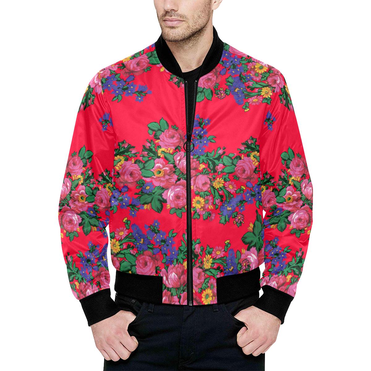 Kokum's Revenge- Dahlia Unisex Heavy Bomber Jacket with Quilted Lining All Over Print Quilted Jacket for Men (H33) e-joyer 