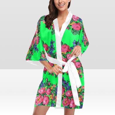 Kokum's Revenge Green Kimono Robe Artsadd 