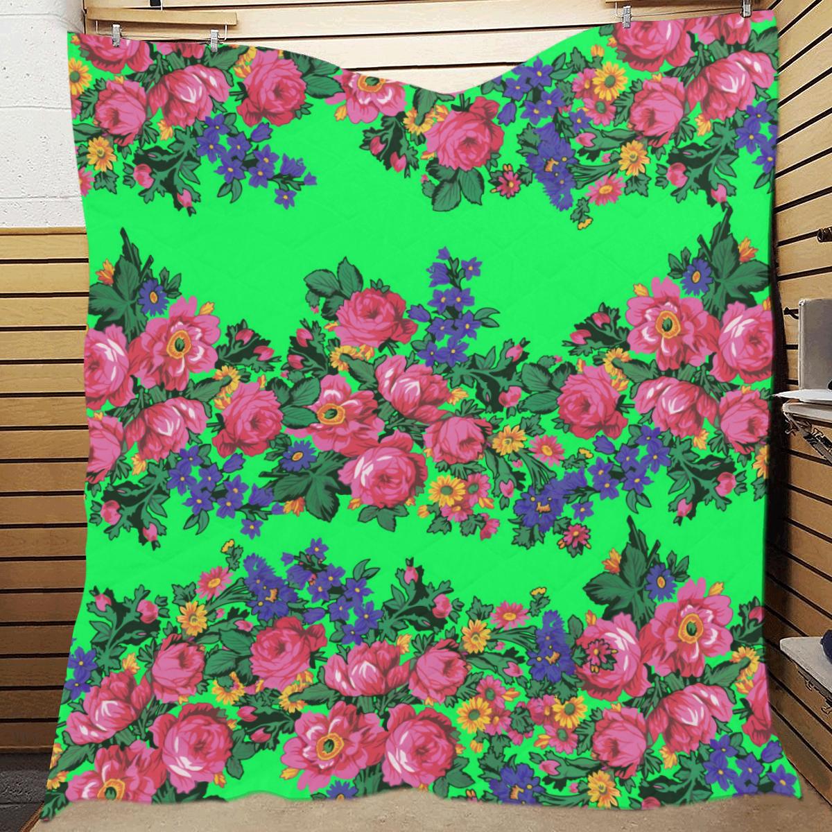 Kokum's Revenge Green Quilt 70"x80" blanket e-joyer 