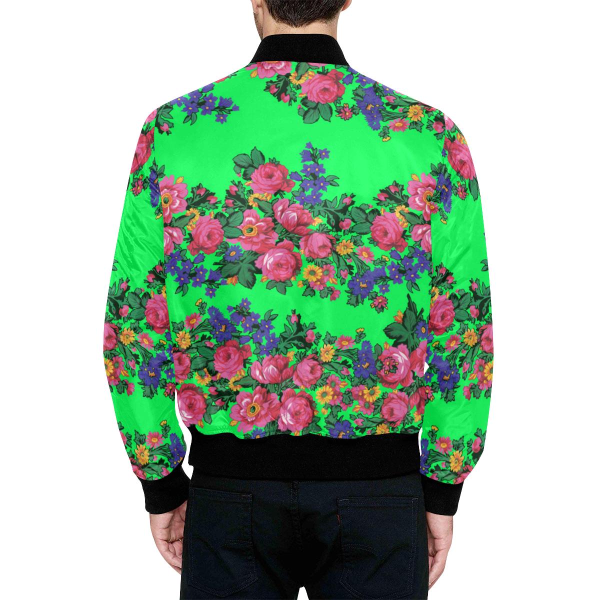 Kokum's Revenge Green Unisex Heavy Bomber Jacket with Quilted Lining All Over Print Quilted Jacket for Men (H33) e-joyer 