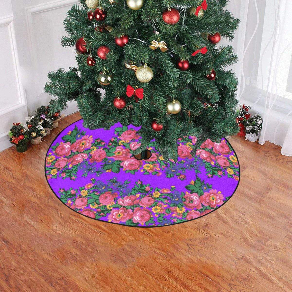 Kokum's Revenge-Lilac Christmas Tree Skirt 47" x 47" Christmas Tree Skirt e-joyer 