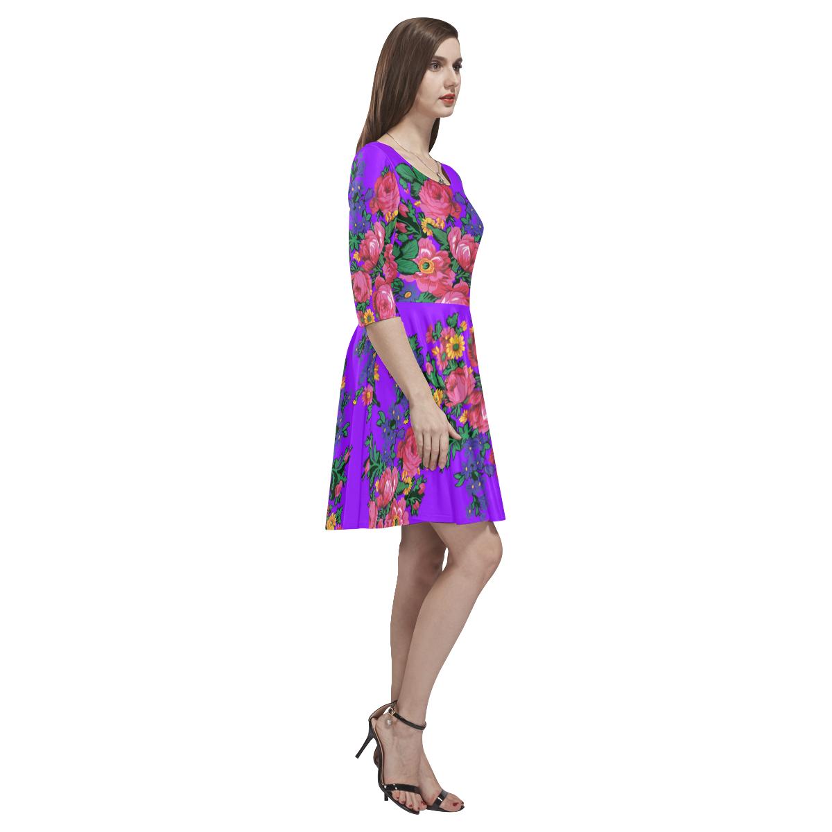 Kokum's Revenge-Lilac Tethys Half-Sleeve Skater Dress(Model D20) Tethys Half-Sleeve Skater Dress (D20) e-joyer 