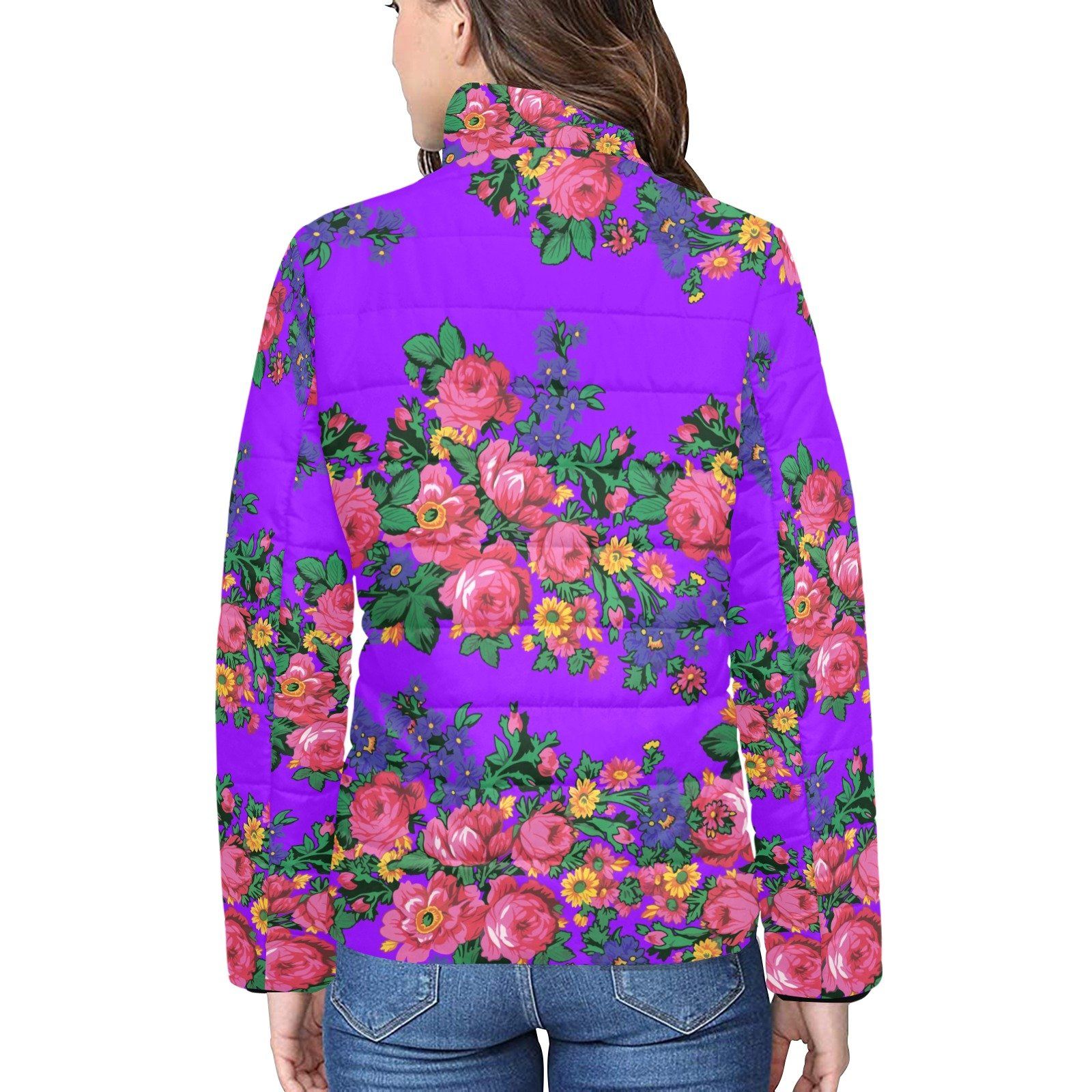 Kokum's Revenge Lilac Women's Stand Collar Padded Jacket (Model H41) jacket e-joyer 