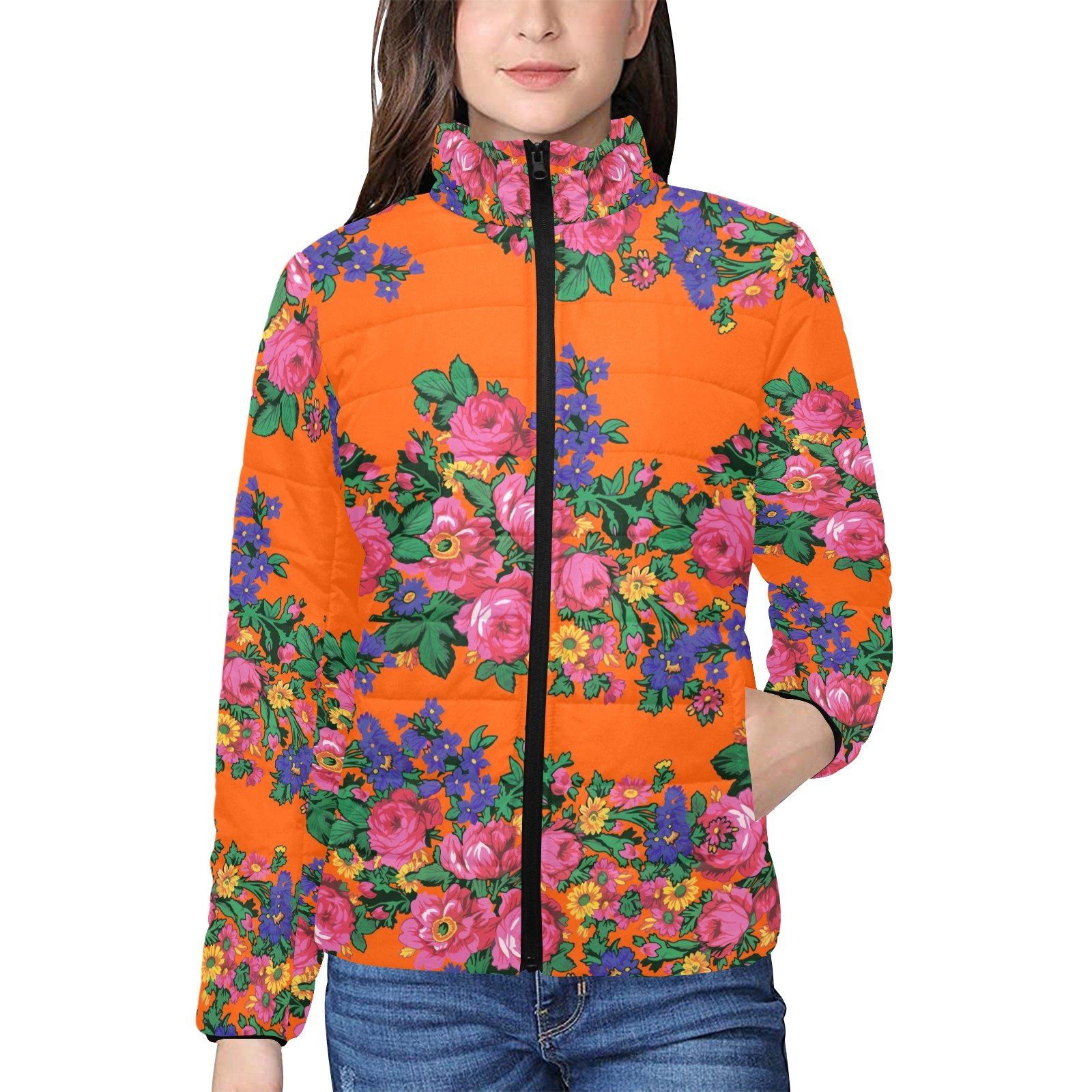 Kokum's Revenge Sierra Women's Stand Collar Padded Jacket (Model H41) jacket e-joyer 