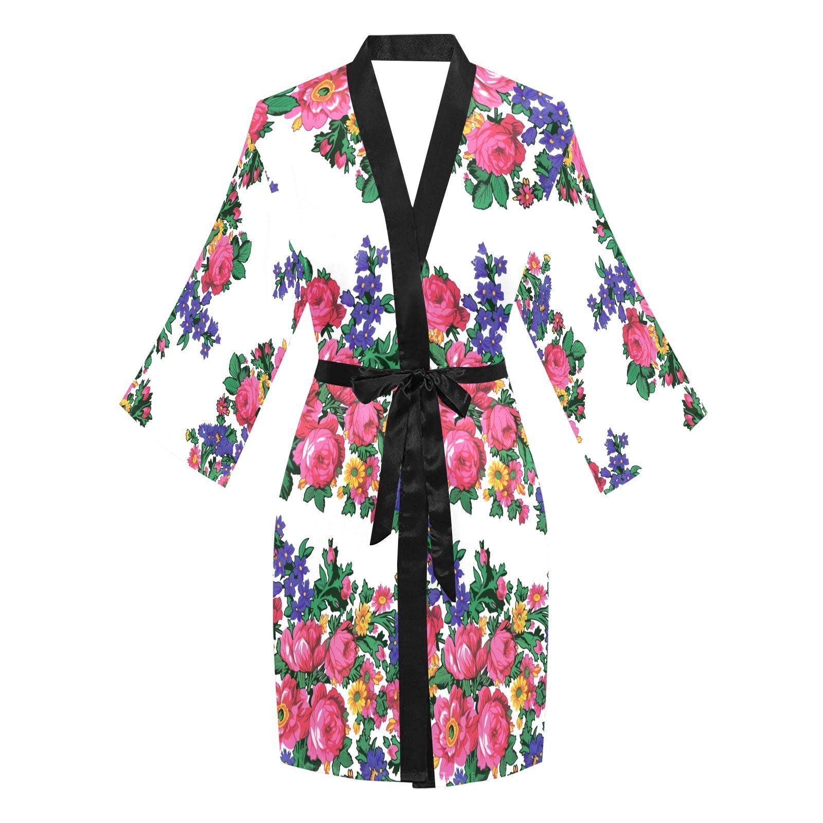 Kokum's Revenge White Long Sleeve Kimono Robe Long Sleeve Kimono Robe e-joyer 