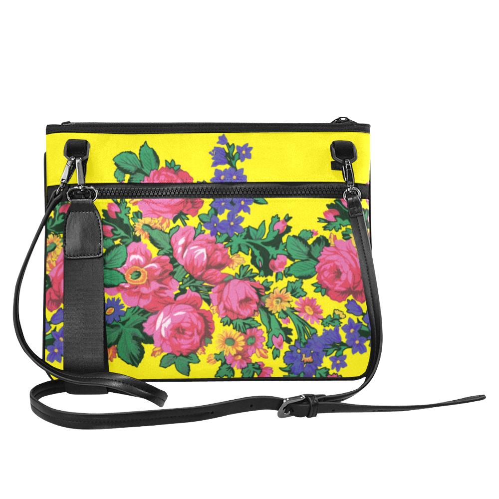 Kokum's Revenge-Yellow Slim Clutch Bag (Model 1668) Slim Clutch Bags (1668) e-joyer 