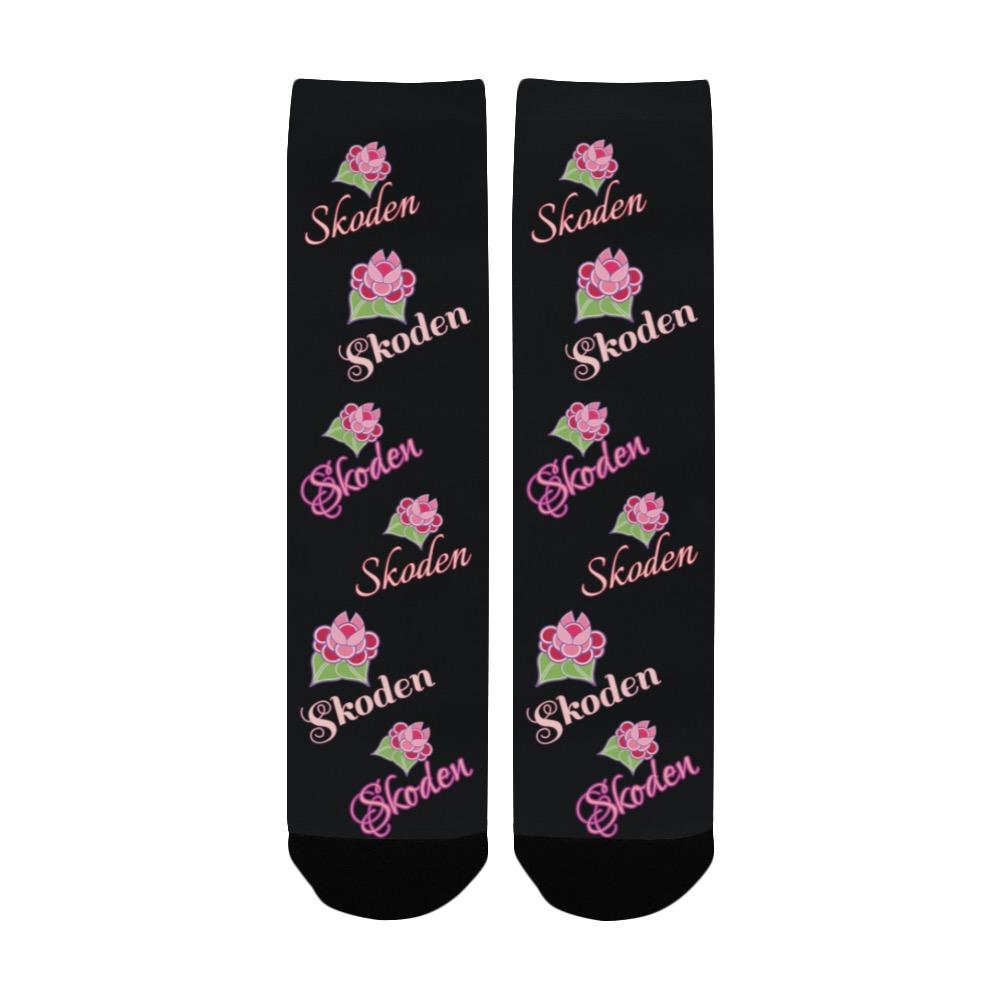 Ladies Skoden Floral Black Women's Custom Socks Women's Custom Socks e-joyer 