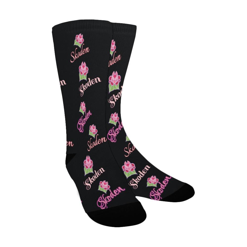 Ladies Skoden Floral Black Women's Custom Socks Women's Custom Socks e-joyer 