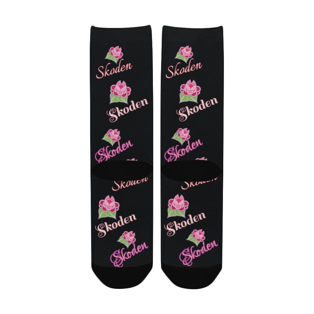 Ladies Skoden Floral Black Women's Custom Socks Women's Custom Socks e-joyer 