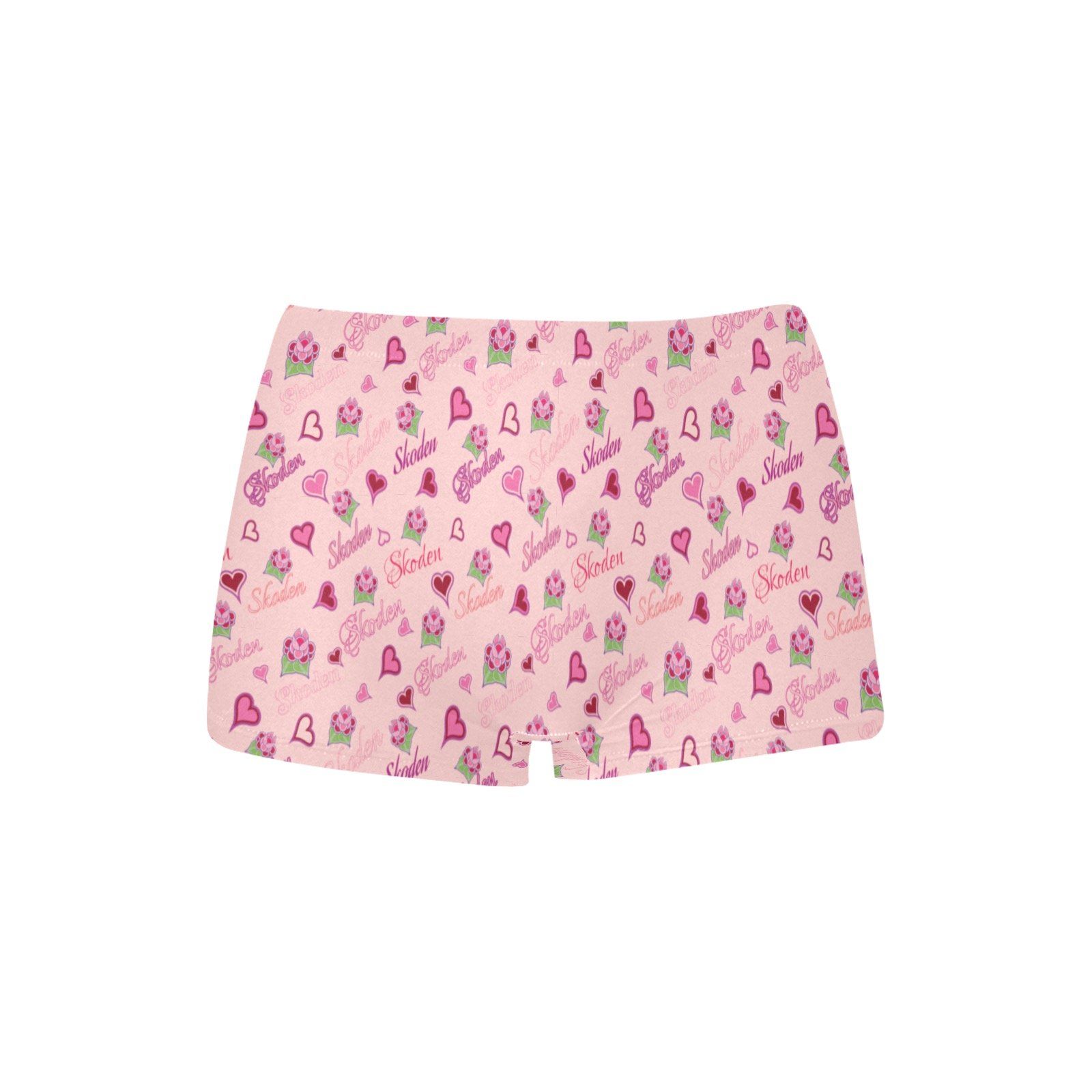 Ladies Skoden Floral Hearts Undergarment Pink Women's All Over Print Boyshort Panties (Model L31) Women's Boyshort Panties (L31) e-joyer 