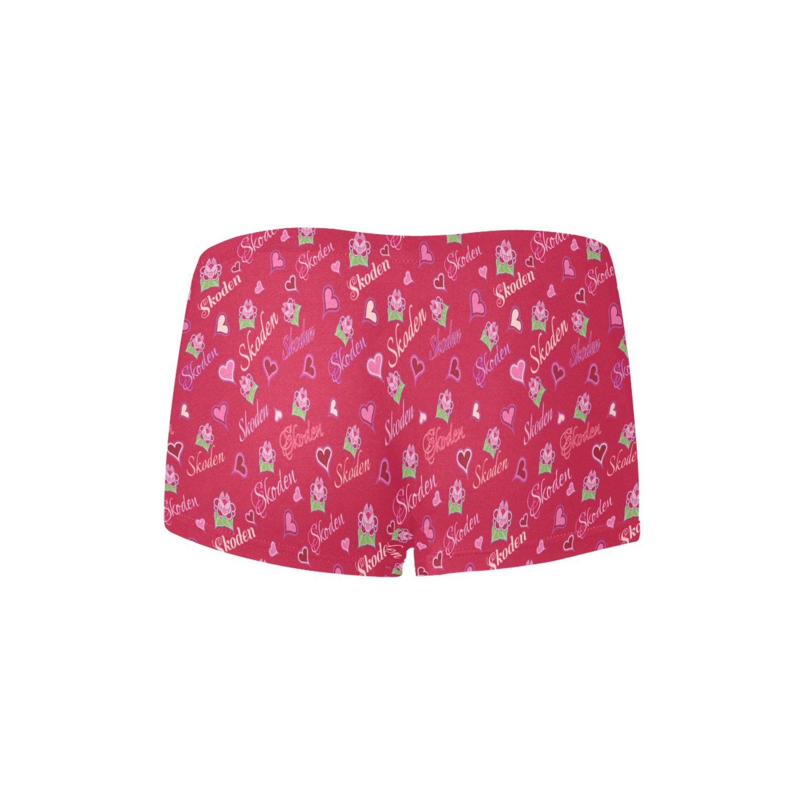 Ladies Skoden Floral Hearts Undergarment Red Women's All Over Print Boyshort Panties (Model L31) Women's Boyshort Panties (L31) e-joyer 