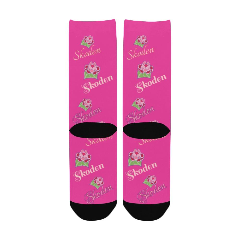 Ladies Skoden Floral Pink Women's Custom Socks Women's Custom Socks e-joyer 