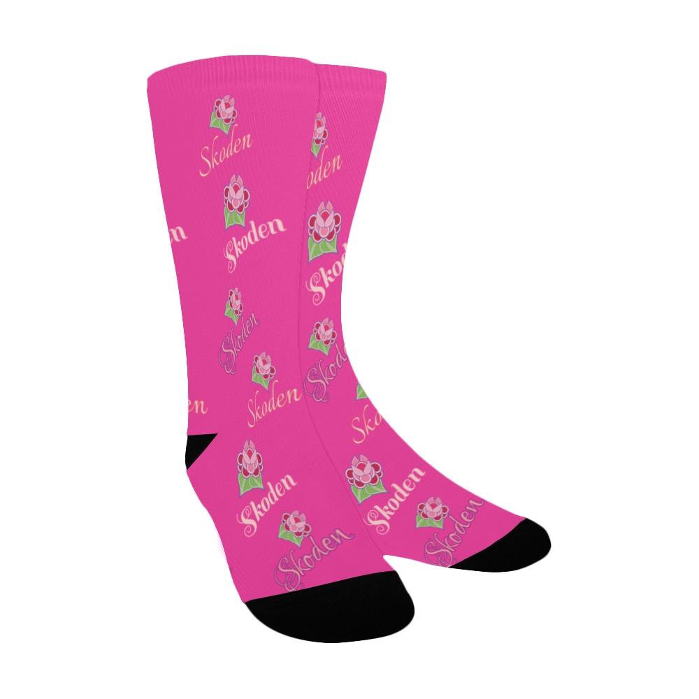 Ladies Skoden Floral Pink Women's Custom Socks Women's Custom Socks e-joyer 