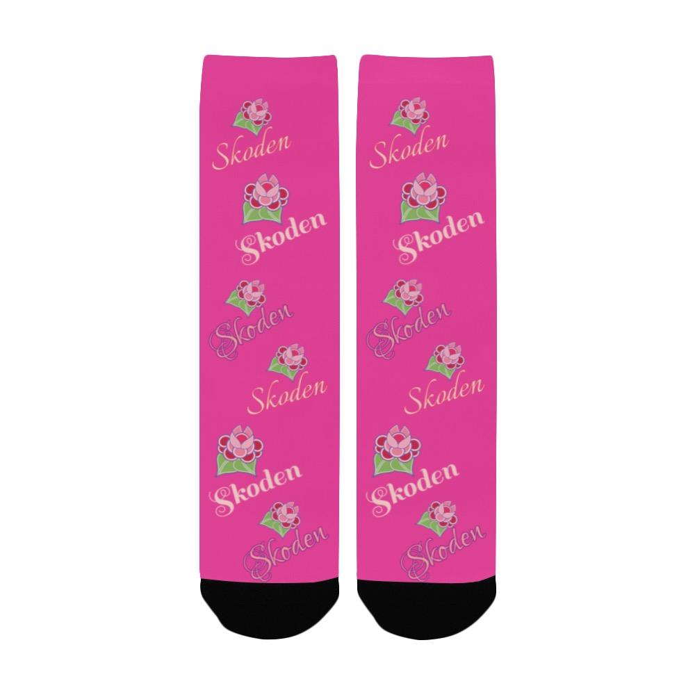 Ladies Skoden Floral Pink Women's Custom Socks Women's Custom Socks e-joyer 