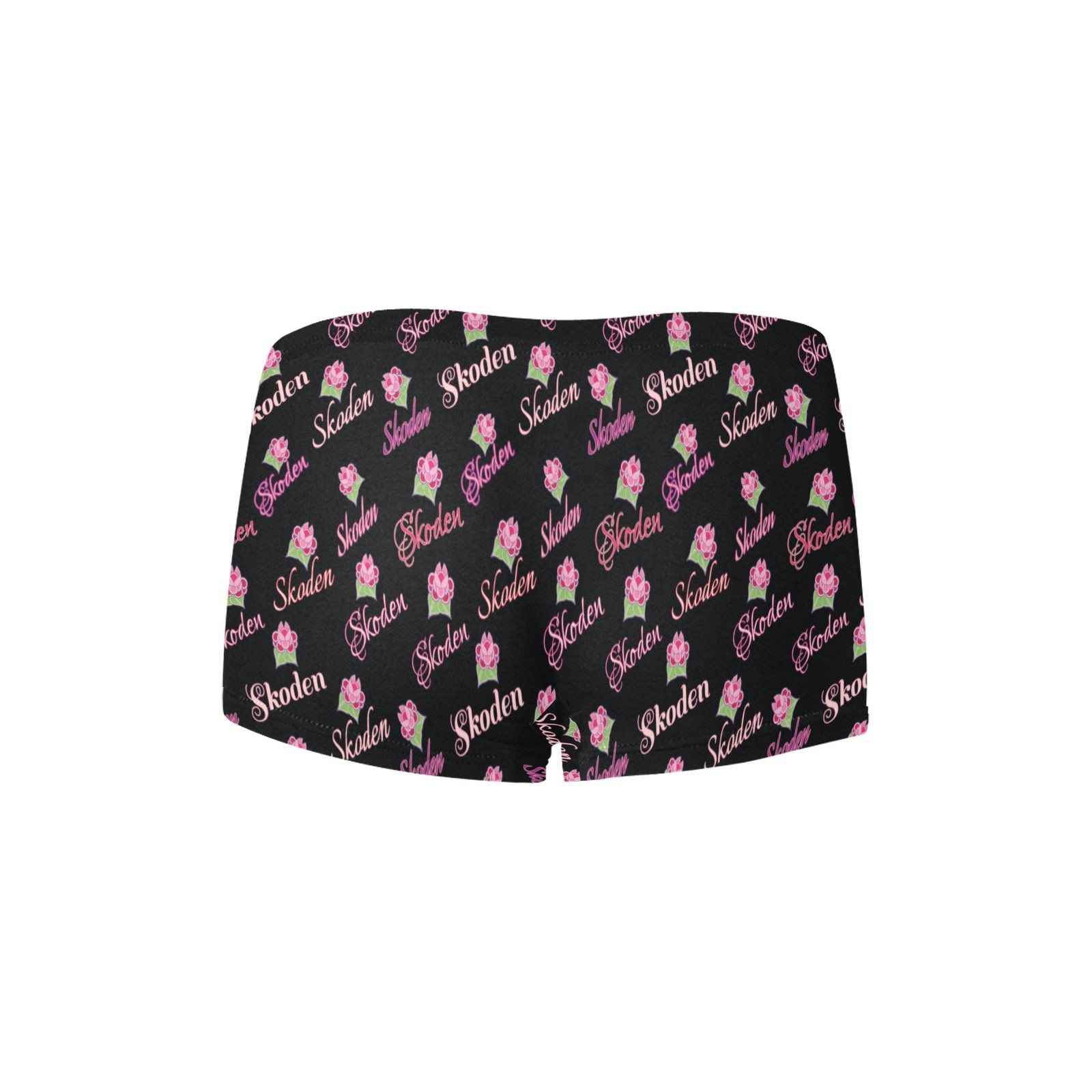 Ladies Skoden Floral Undergarment Black Women's All Over Print Boyshort Panties (Model L31) Women's Boyshort Panties (L31) e-joyer 