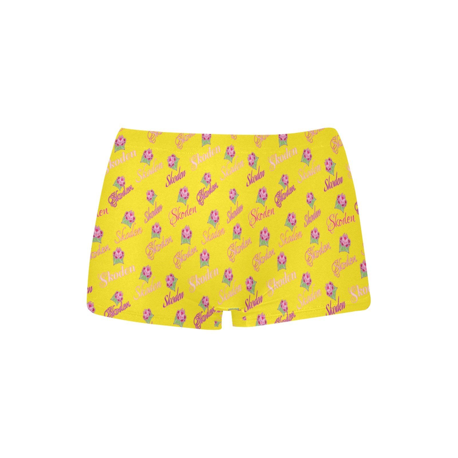 Ladies Skoden Floral Undergarment Yellow Women's All Over Print Boyshort Panties (Model L31) Women's Boyshort Panties (L31) e-joyer 