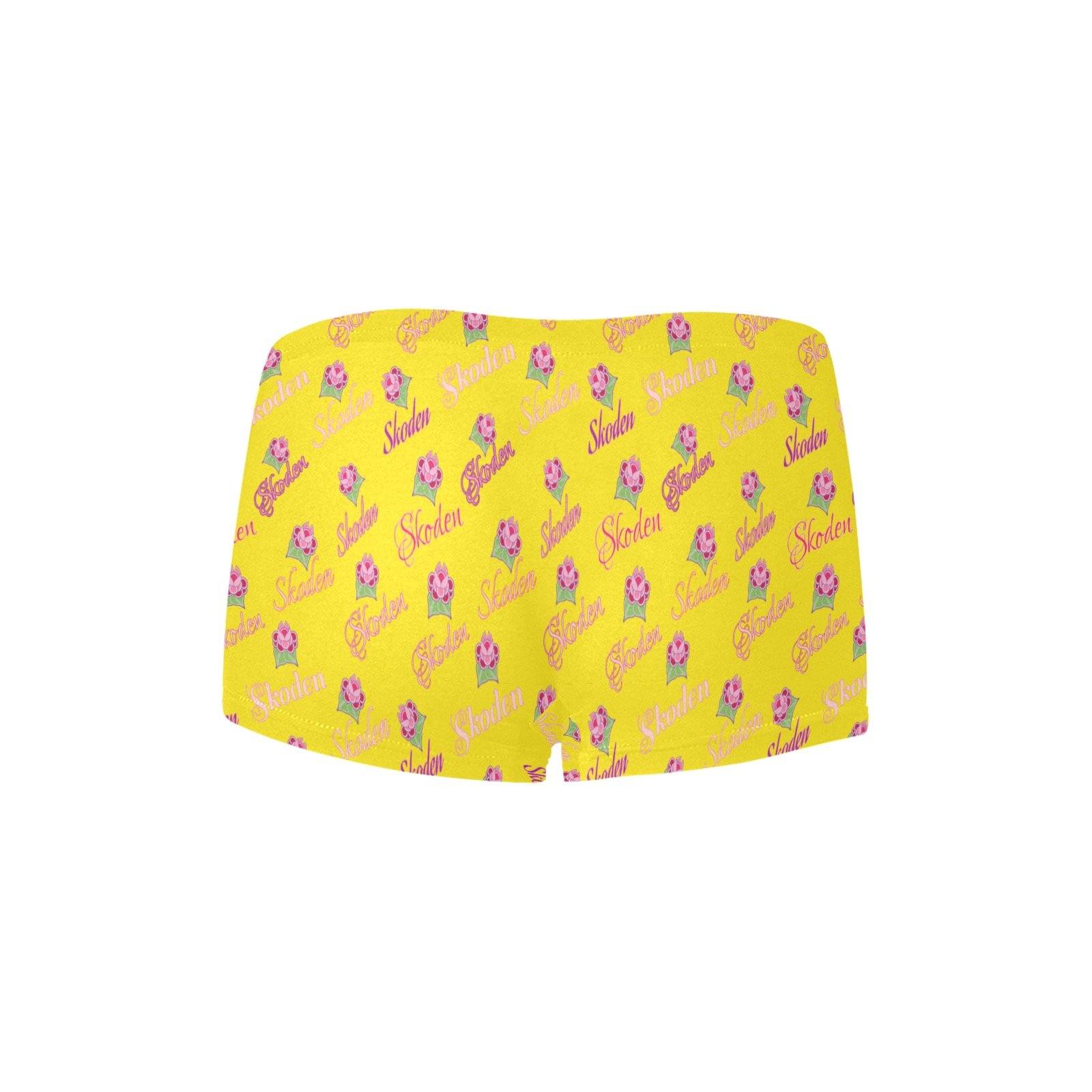 Ladies Skoden Floral Undergarment Yellow Women's All Over Print Boyshort Panties (Model L31) Women's Boyshort Panties (L31) e-joyer 