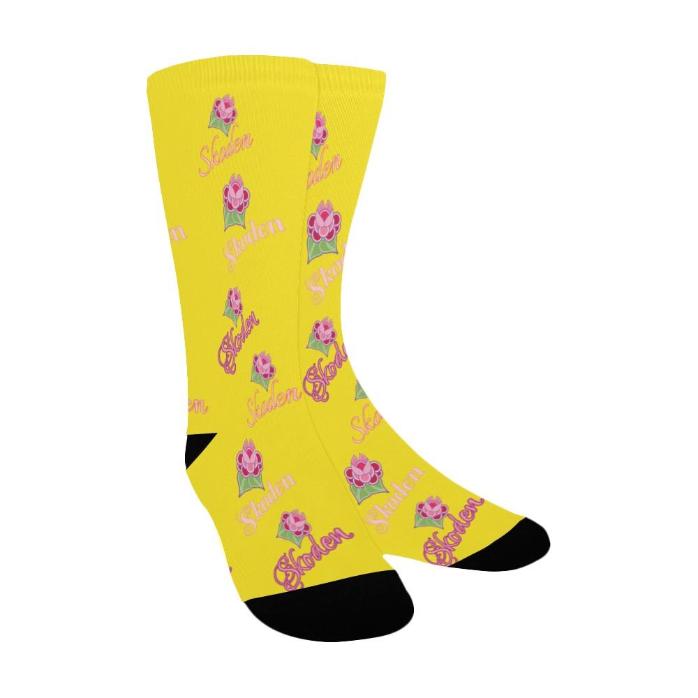 Ladies Skoden Floral Yellow Women's Custom Socks Women's Custom Socks e-joyer 