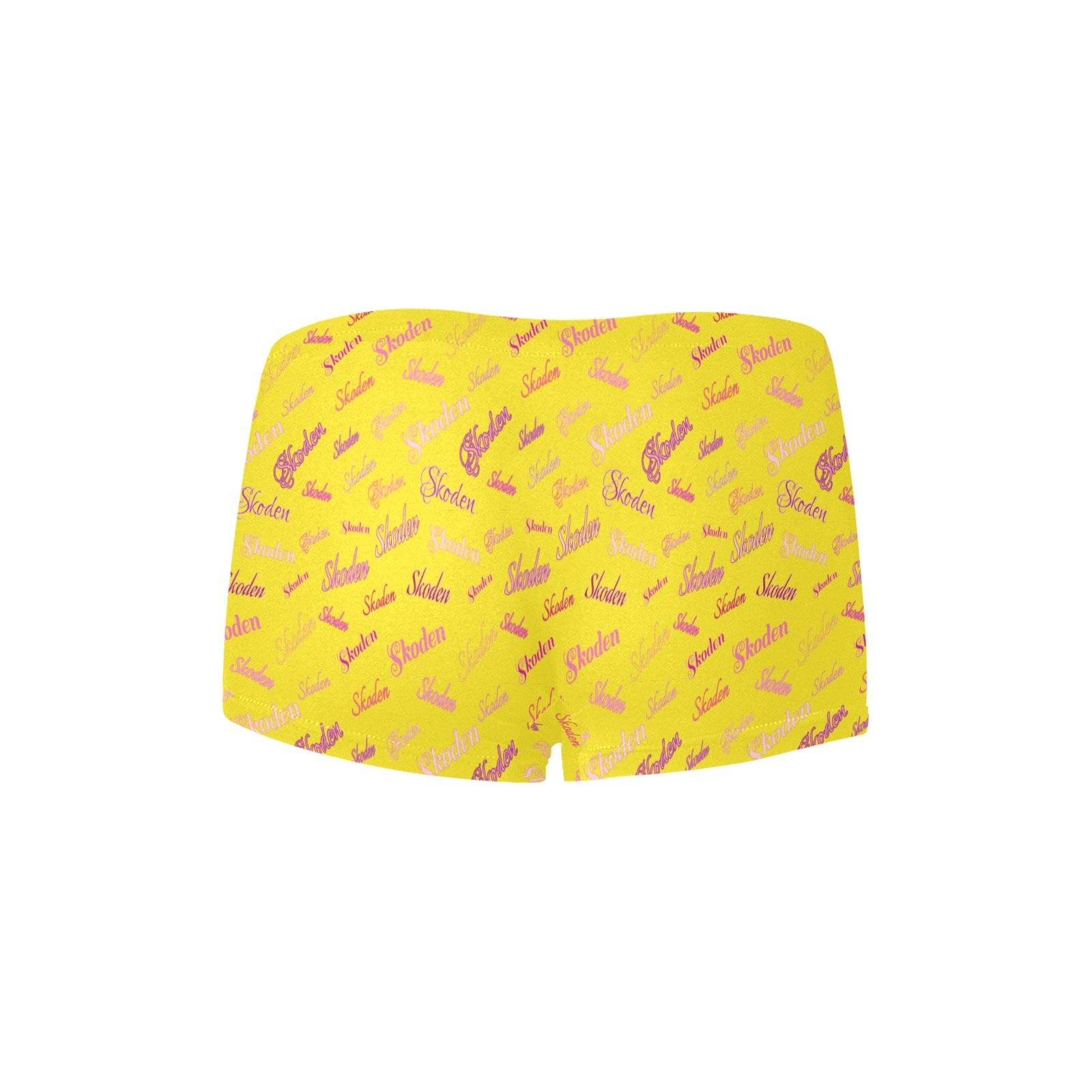 Ladies Skoden Type Undergarment Yellow Women's All Over Print Boyshort Panties (Model L31) Women's Boyshort Panties (L31) e-joyer 