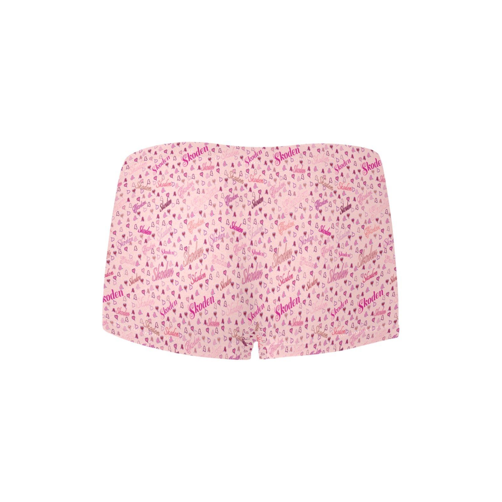 Ladies Skoden Undergarment Type Hearts Pink Women's All Over Print Boyshort Panties (Model L31) Women's Boyshort Panties (L31) e-joyer 