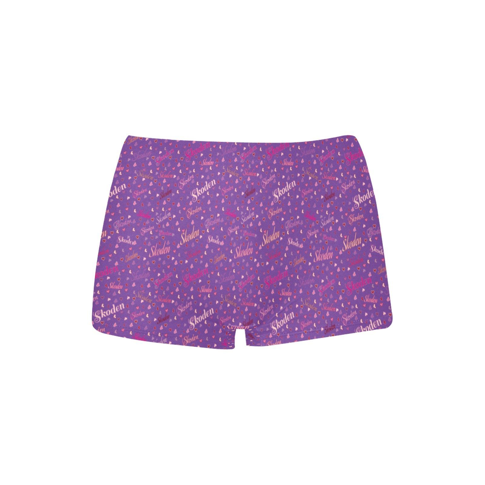 Ladies Skoden Undergarment Type Hearts Purple Women's All Over Print Boyshort Panties (Model L31) Women's Boyshort Panties (L31) e-joyer 