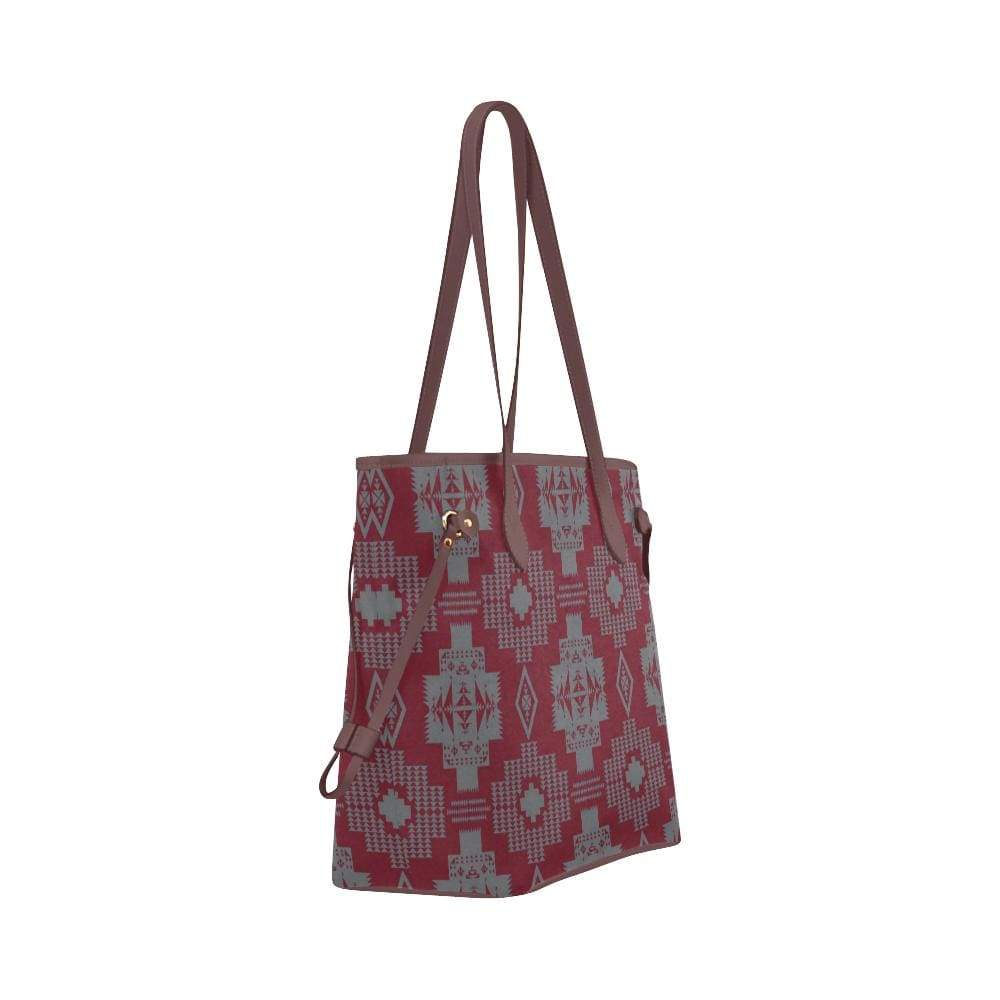 Light Gray with Maroon Clover Canvas Tote Bag (Model 1661) Clover Canvas Tote Bag (1661) e-joyer 