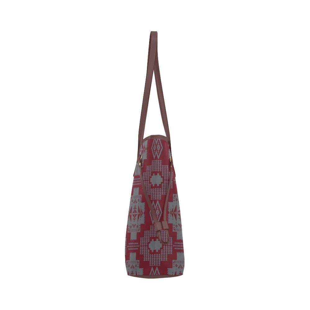Light Gray with Maroon Clover Canvas Tote Bag (Model 1661) Clover Canvas Tote Bag (1661) e-joyer 