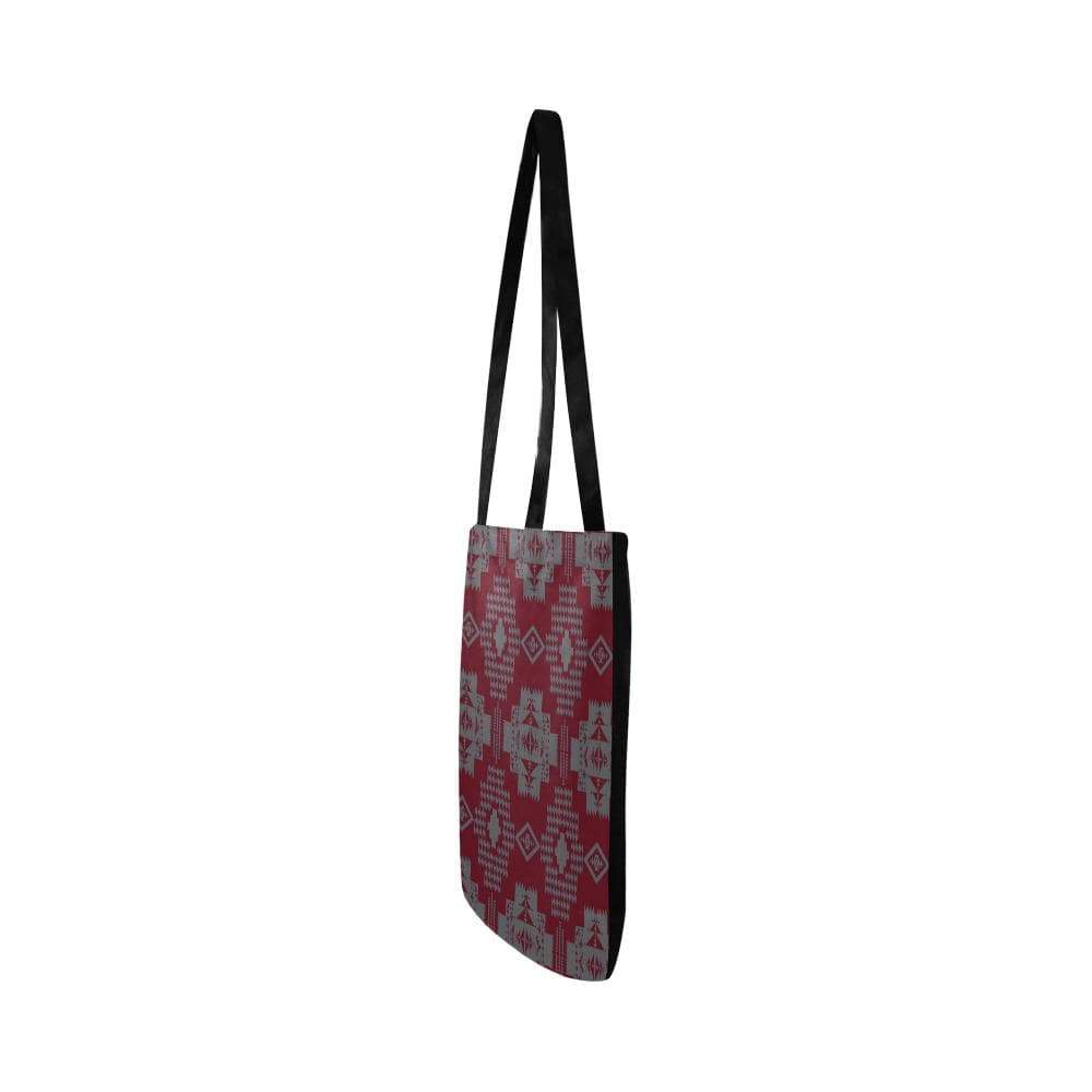 Light Gray with Maroon Reusable Shopping Bag Model 1660 (Two sides) Shopping Tote Bag (1660) e-joyer 