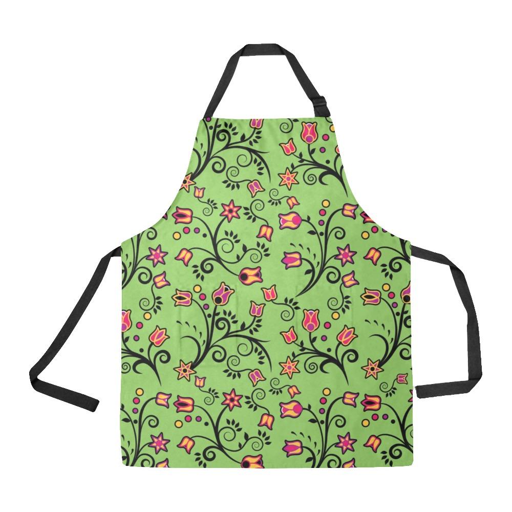 LightGreen Yellow Star All Over Print Apron All Over Print Apron e-joyer 