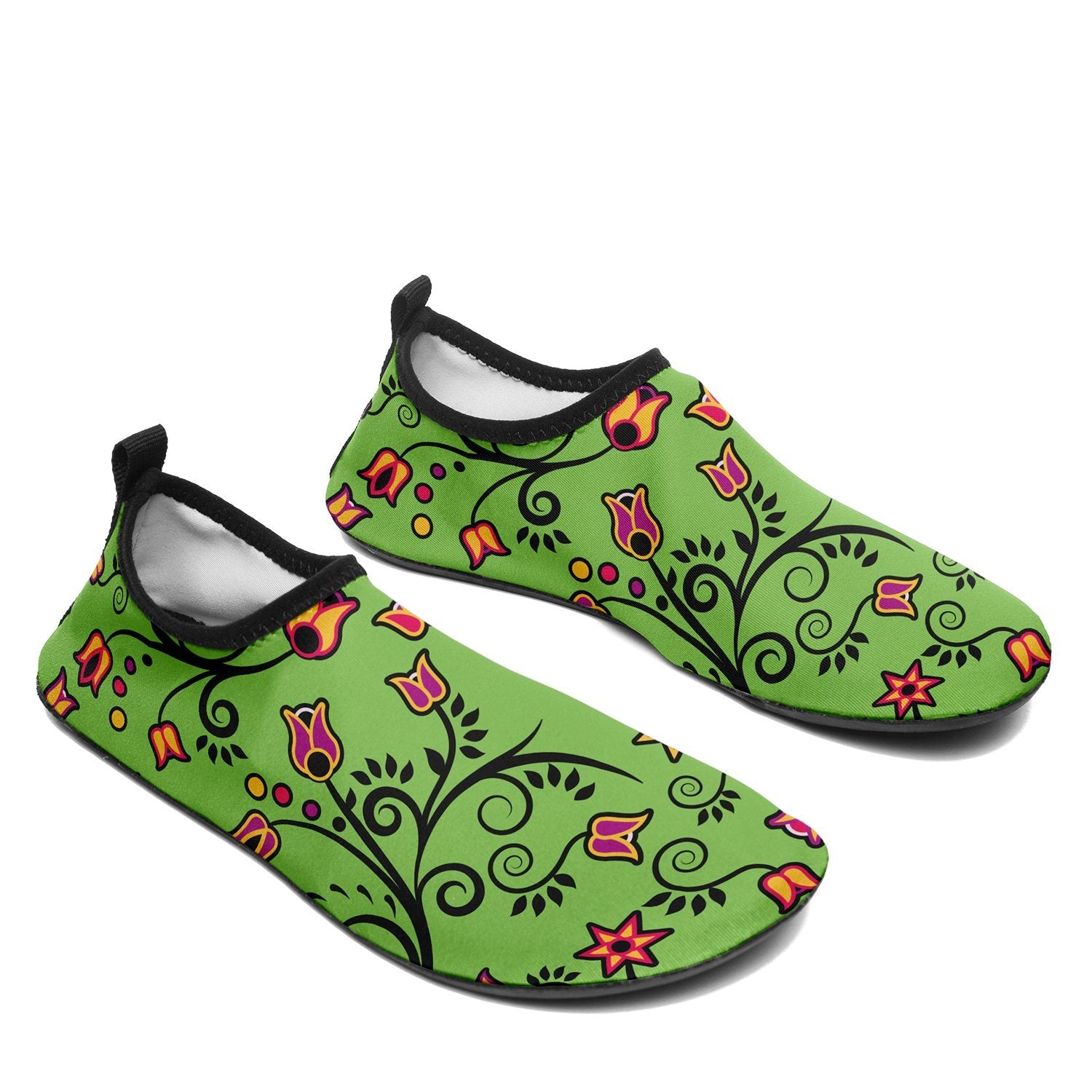 LightGreen Yellow Star Kid's Sockamoccs Slip On Shoes Herman 