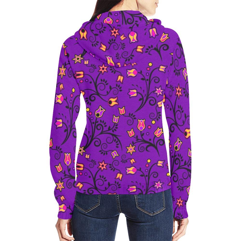Lolipop Star All Over Print Full Zip Hoodie for Women (Model H14) hoodie e-joyer 