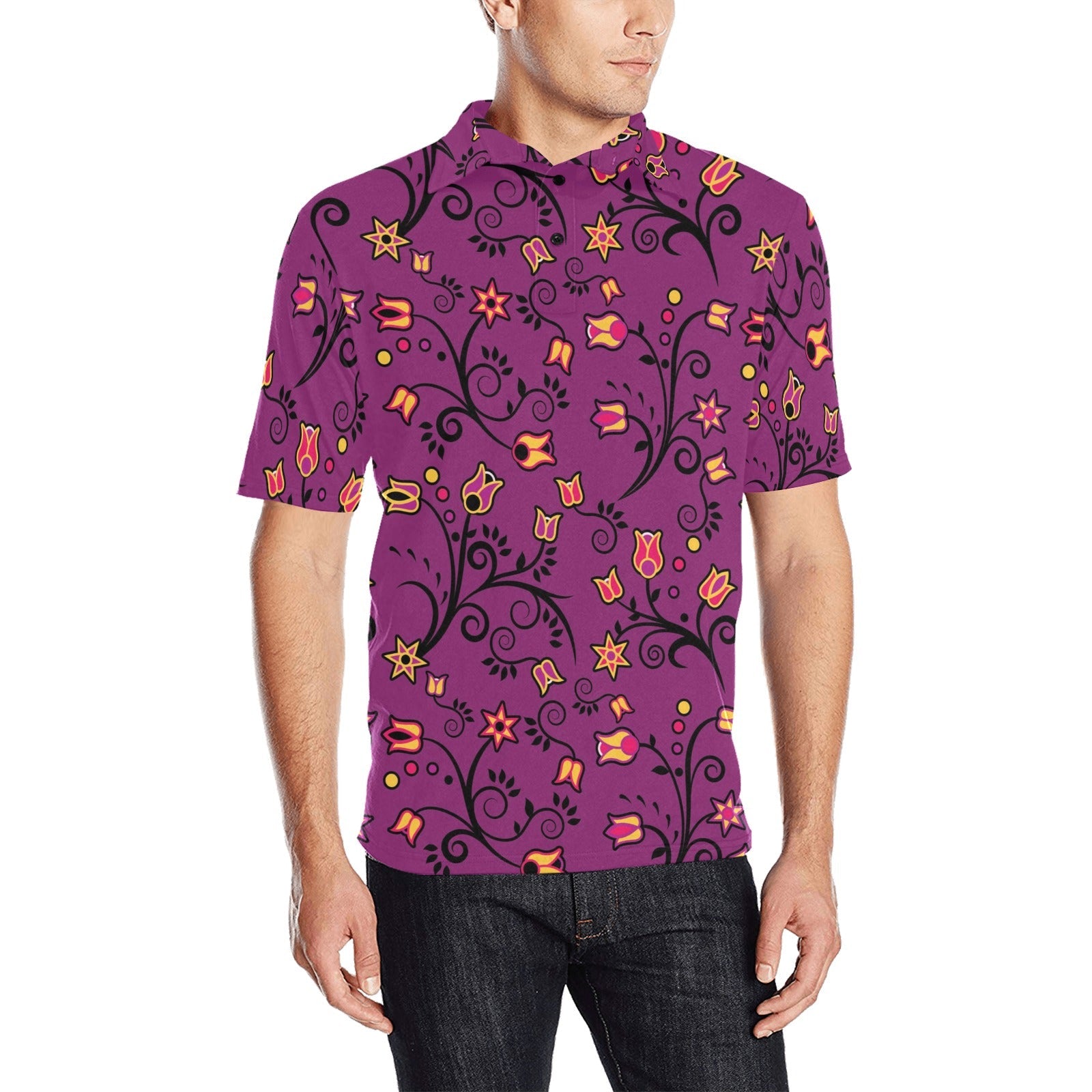 Lollipop Star Men's All Over Print Polo Shirt (Model T55) Men's Polo Shirt (Model T55) e-joyer 