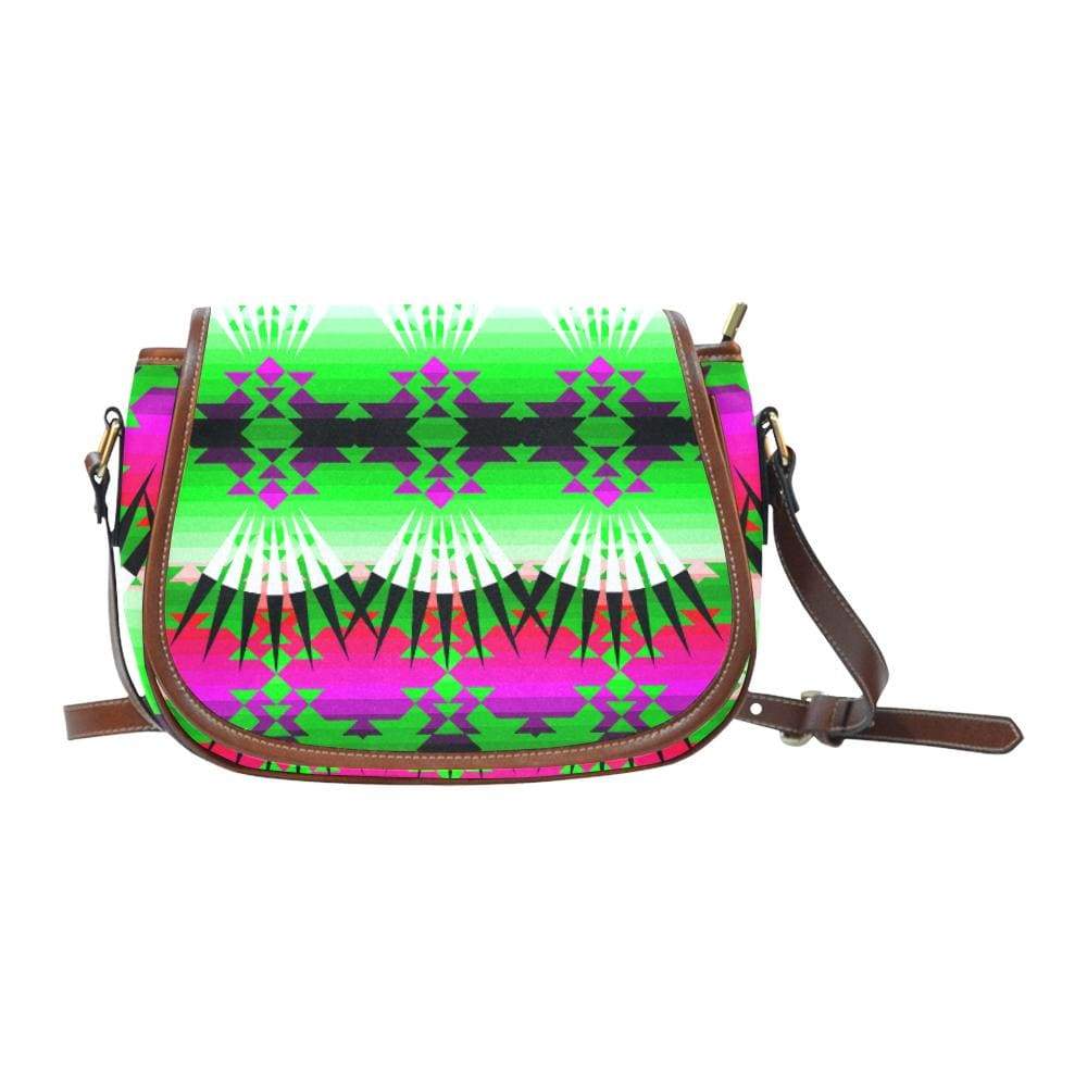 Moutain Ribbonwork Bustles Saddle Bag/Small (Model 1649) Full Customization Saddle Bag/Small (Full Customization) e-joyer 