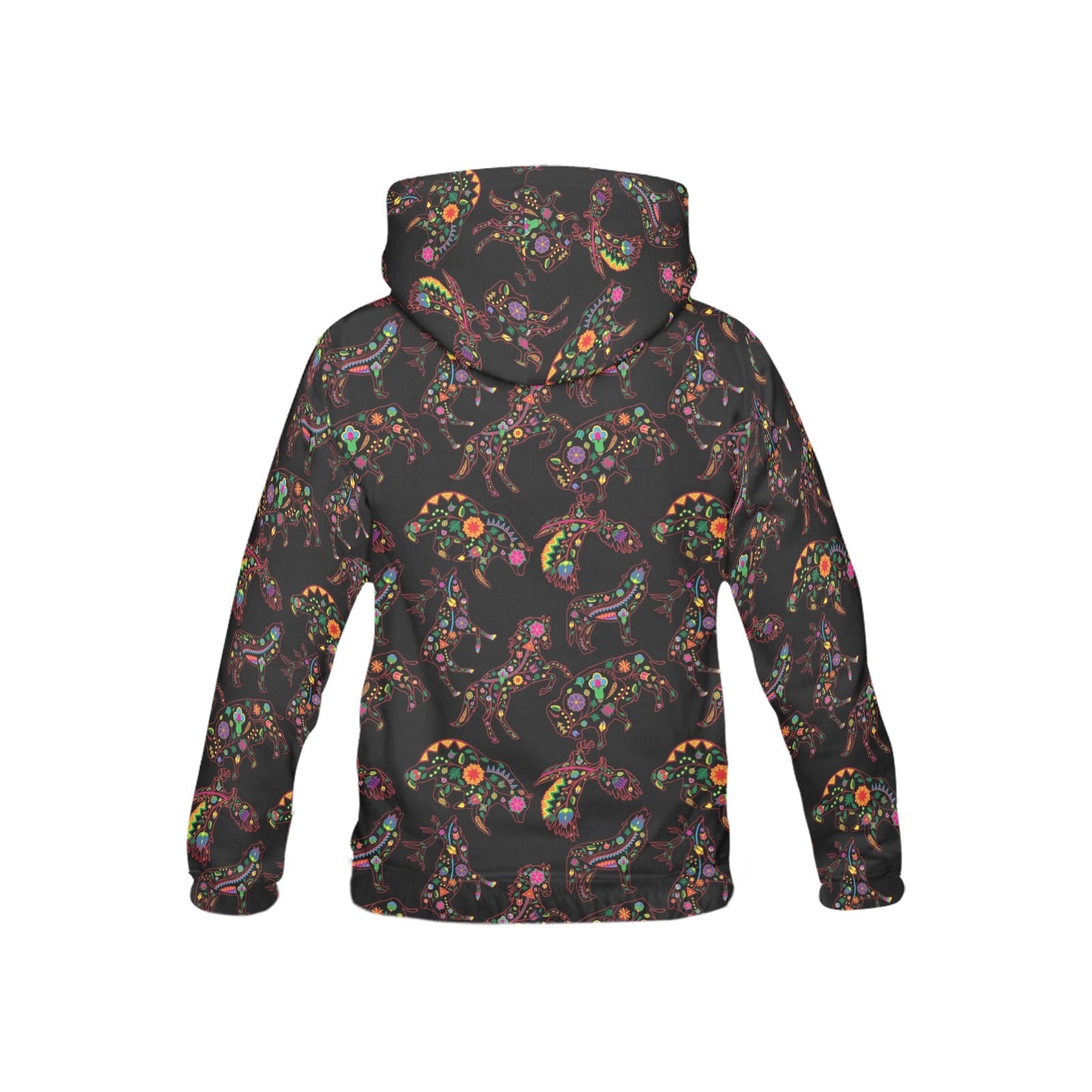 Neon Floral Animals All Over Print Hoodie for Kid (USA Size) (Model H13) All Over Print Hoodie for Kid (H13) e-joyer 