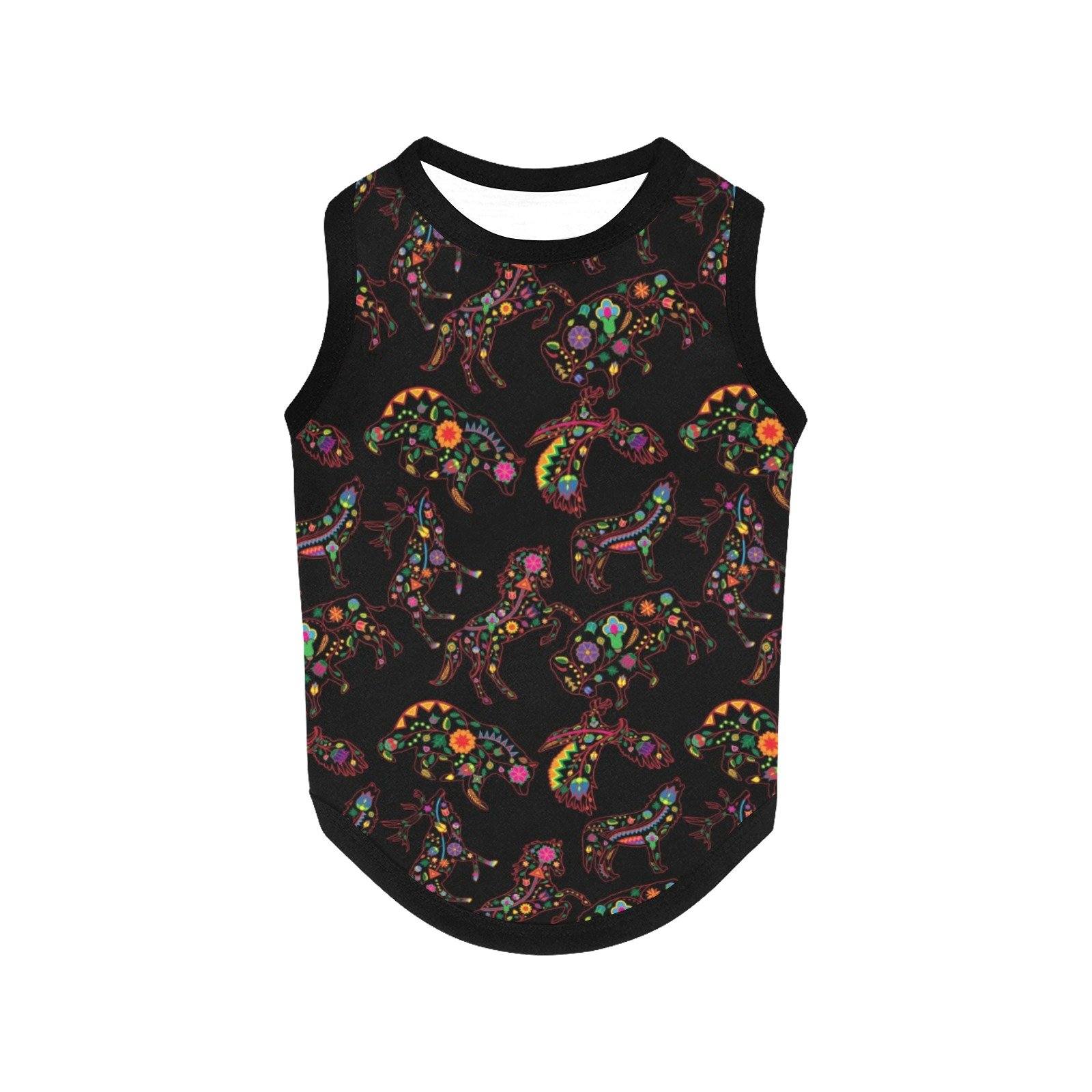 Neon Floral Animals All Over Print Pet Tank Top Pet Tank Top e-joyer 