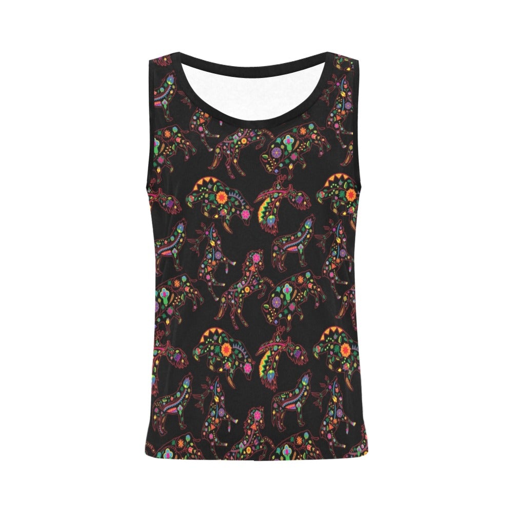 Neon Floral Animals All Over Print Tank Top for Women (Model T43) All Over Print Tank Top for Women (T43) e-joyer 
