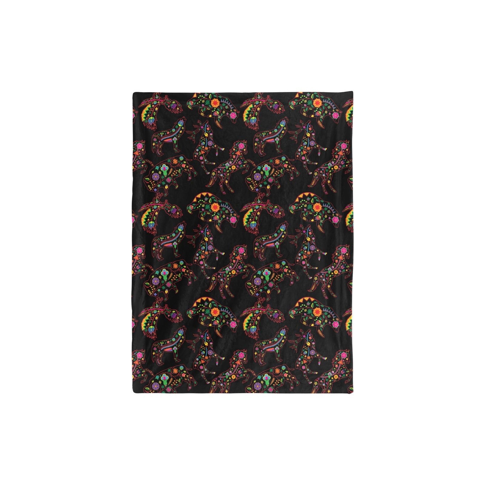 Neon Floral Animals Baby Blanket 30"x40" Baby Blanket 30"x40" e-joyer 