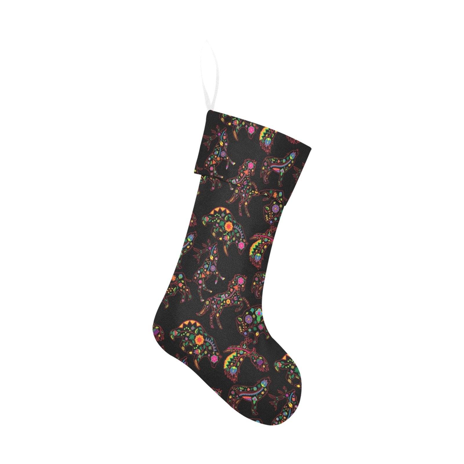 Neon Floral Animals Christmas Stocking holiday stocking e-joyer 