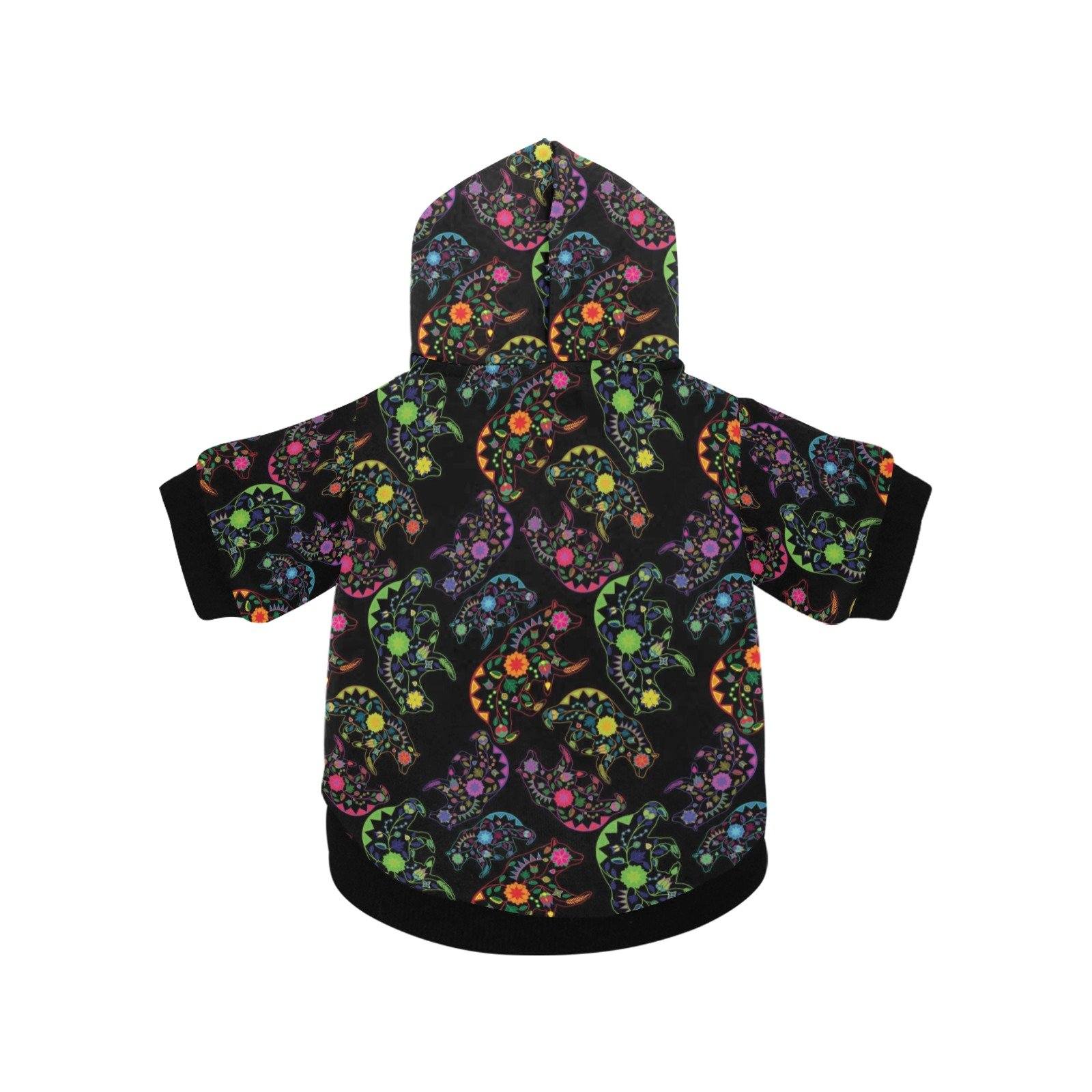 Neon Floral Bears Pet Dog Hoodie Pet Dog Hoodie e-joyer 