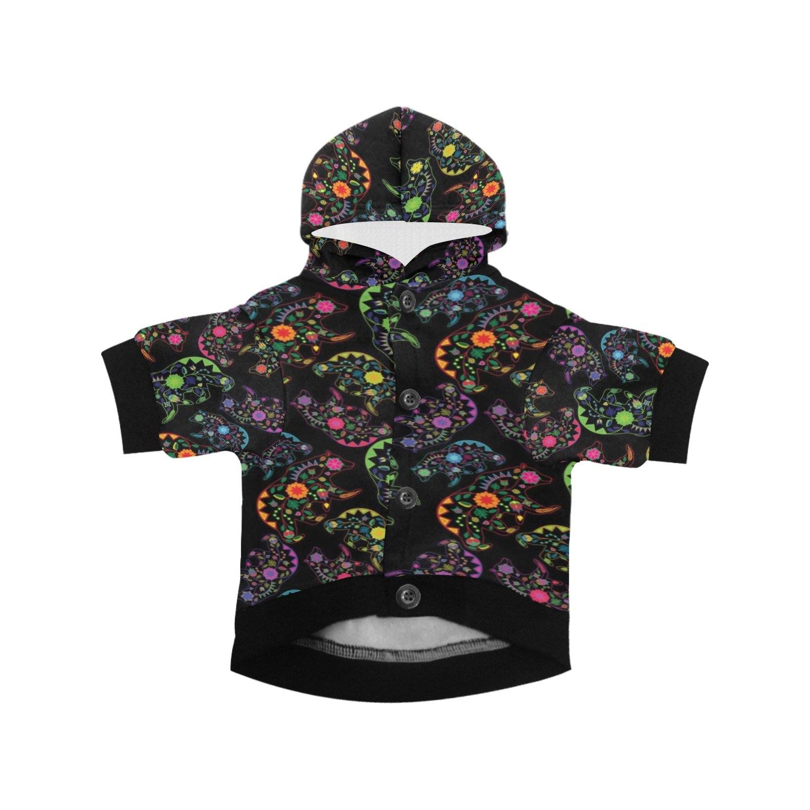 Neon Floral Bears Pet Dog Hoodie Pet Dog Hoodie e-joyer 