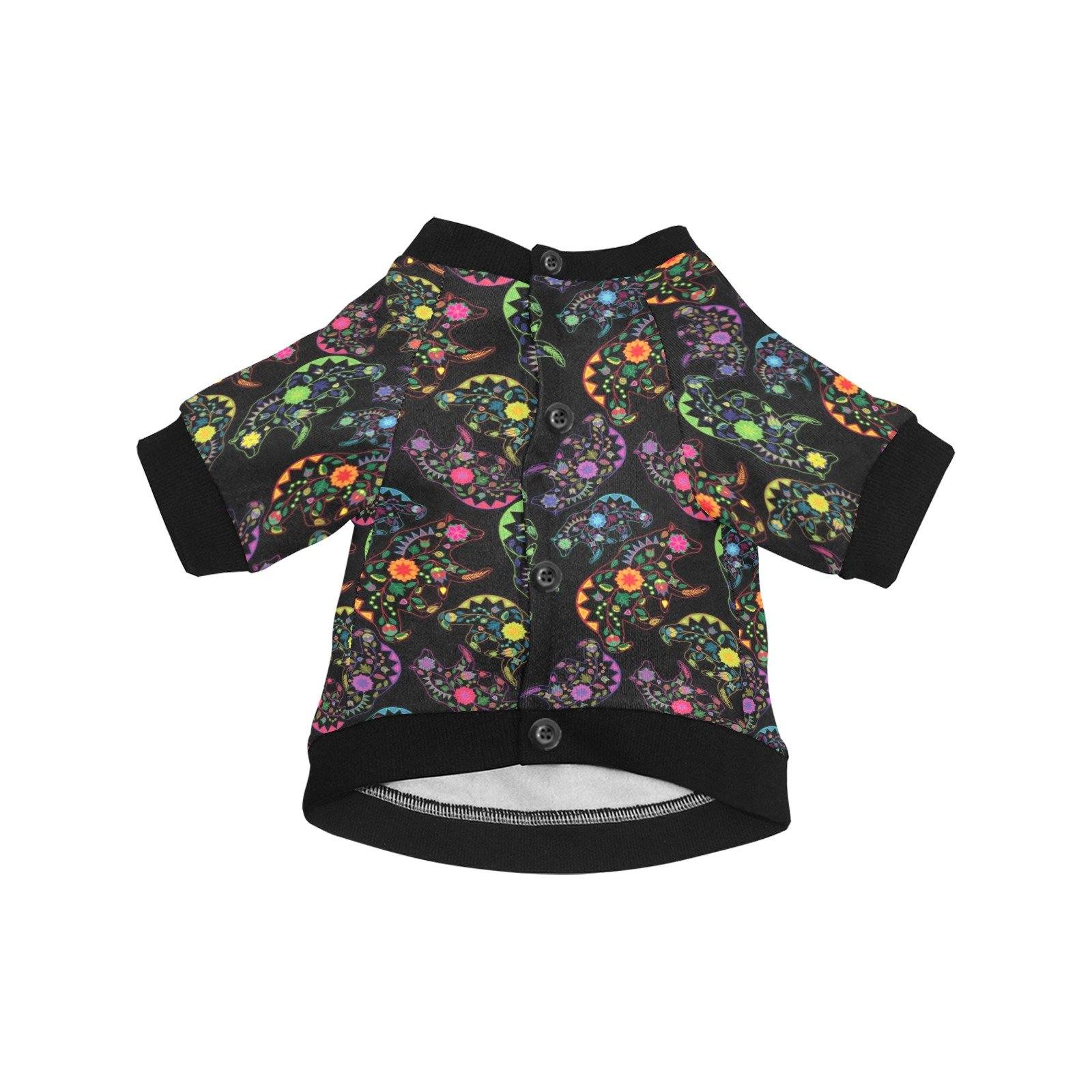 Neon Floral Bears Pet Dog Round Neck Shirt Pet Dog Round Neck Shirt e-joyer 