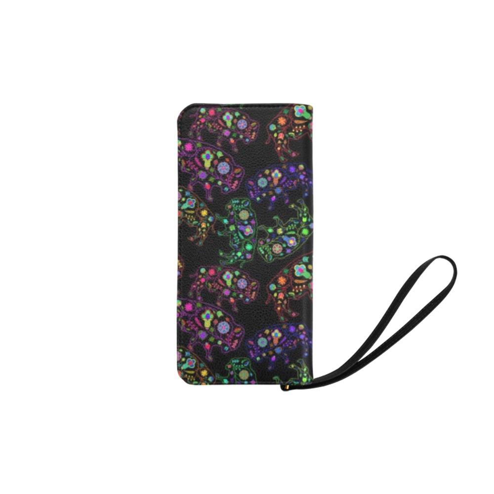 Neon Floral Buffalos Women's Clutch Purse (Model 1637) Women's Clutch Purse (1637) e-joyer 