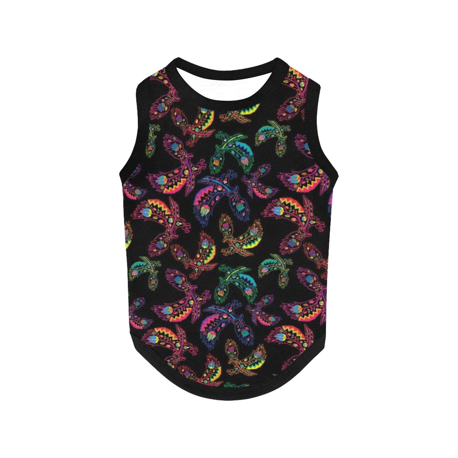 Neon Floral Eagles All Over Print Pet Tank Top Pet Tank Top e-joyer 