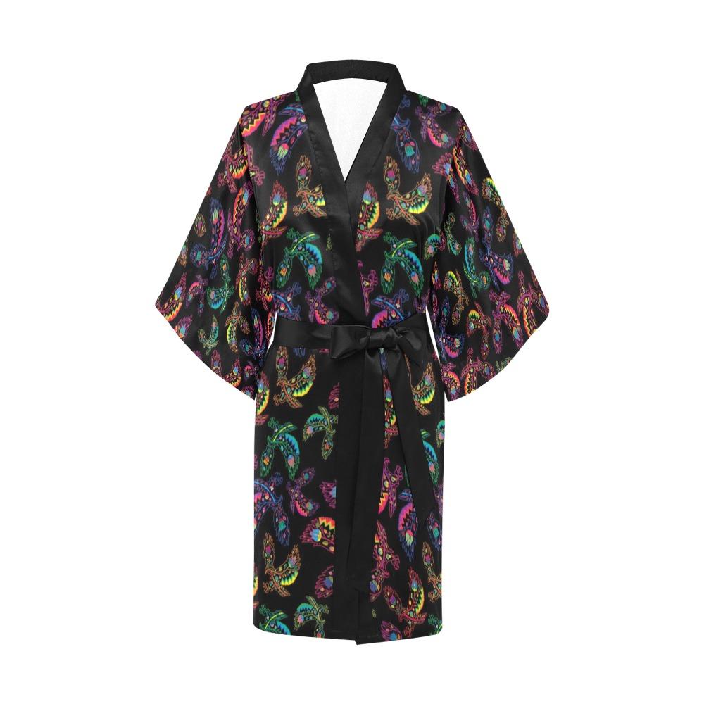 Neon Floral Eagles Kimono Robe Artsadd 