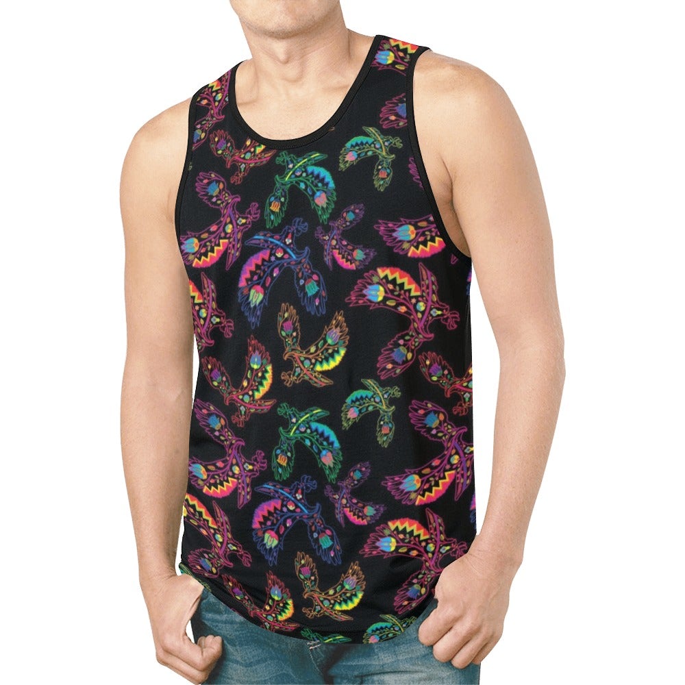 Neon Floral Eagles New All Over Print Tank Top for Men (Model T46) New All Over Print Tank Top for Men (T46) e-joyer 