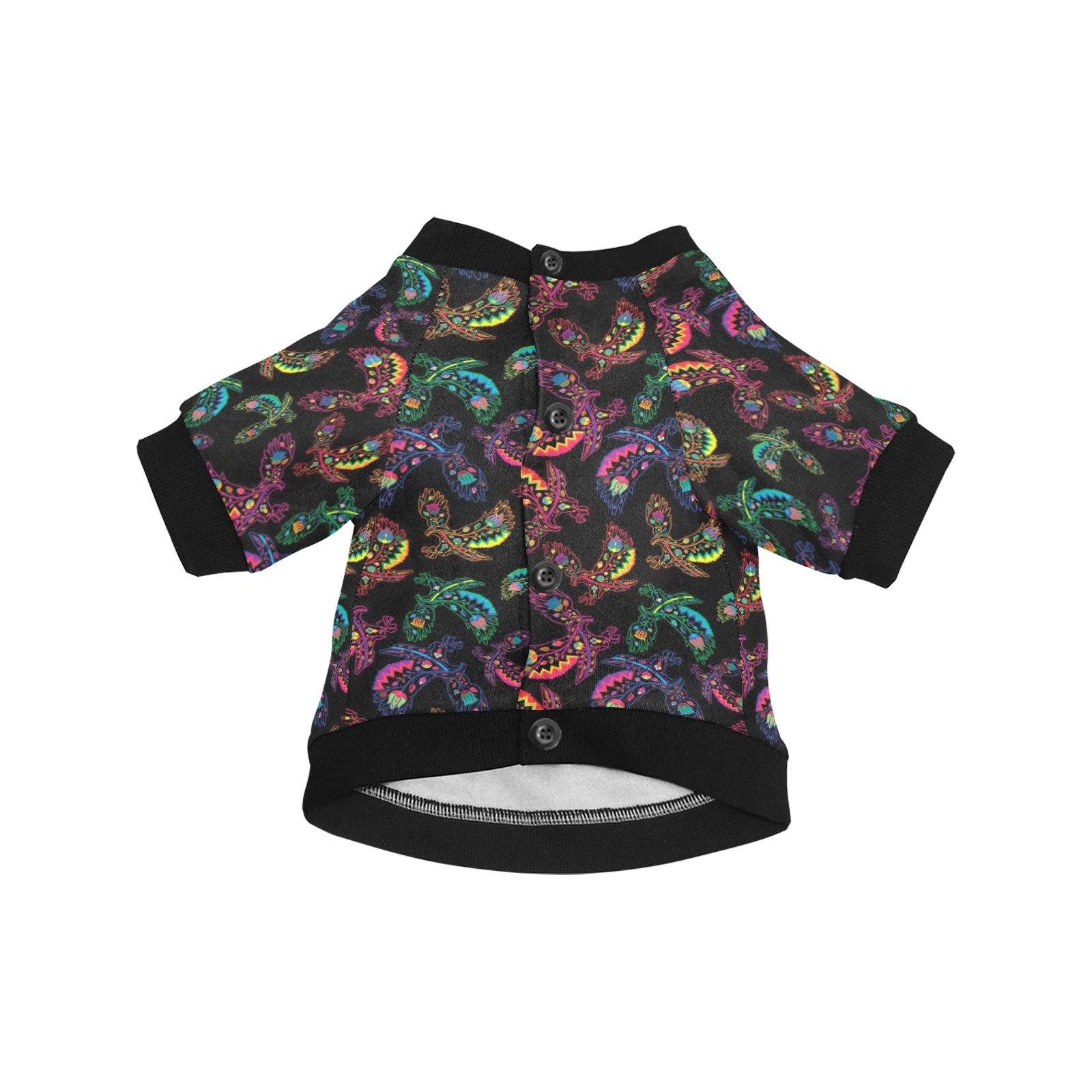 Neon Floral Eagles Pet Dog Round Neck Shirt Pet Dog Round Neck Shirt e-joyer 